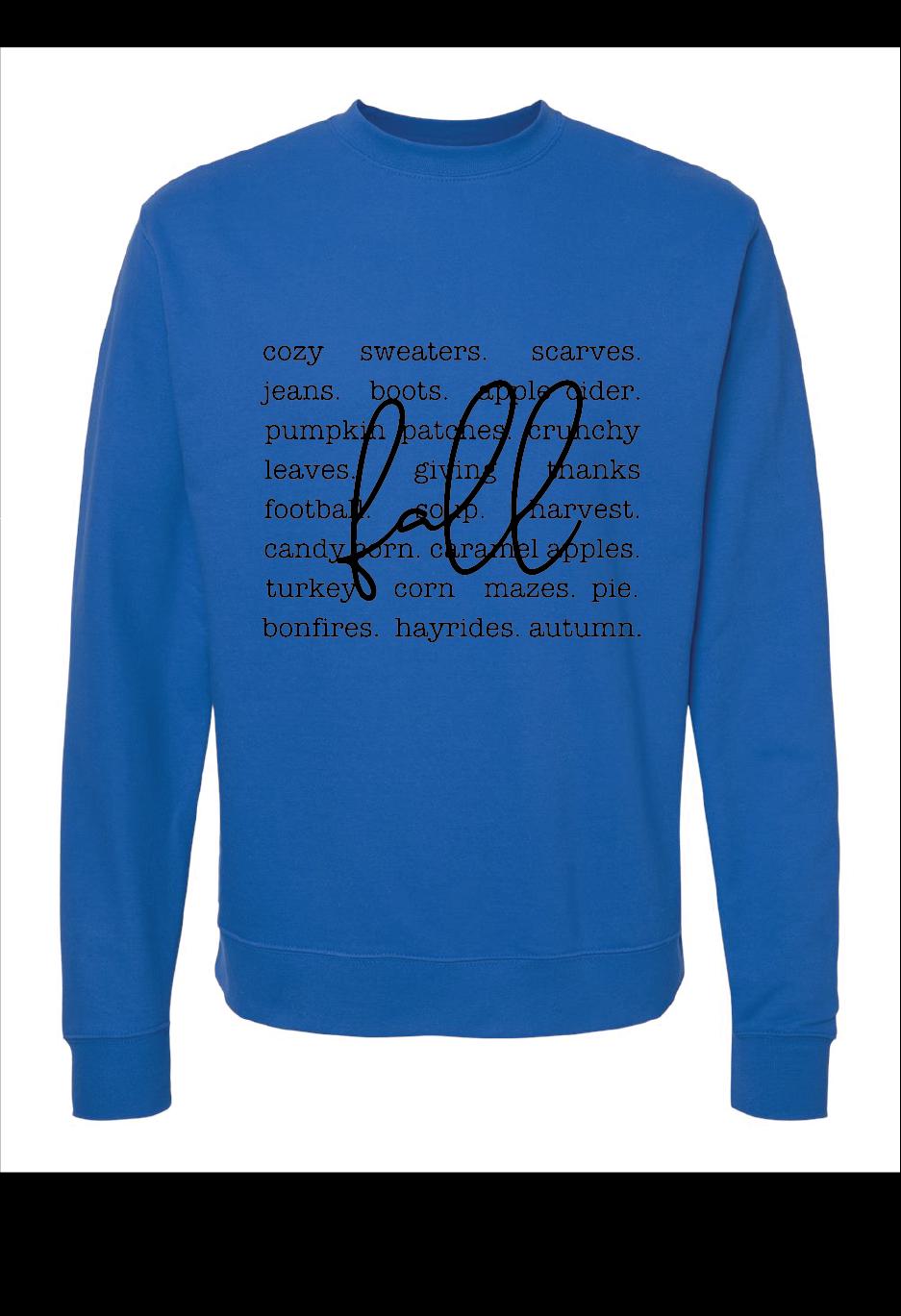 Fall Words Screen Printed Sweatshirt