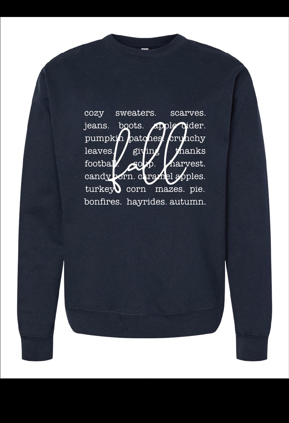 Fall Words Screen Printed Sweatshirt