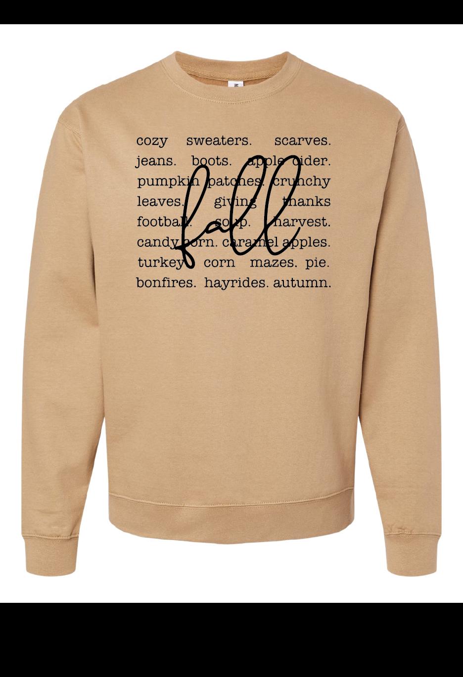 Fall Words Screen Printed Sweatshirt