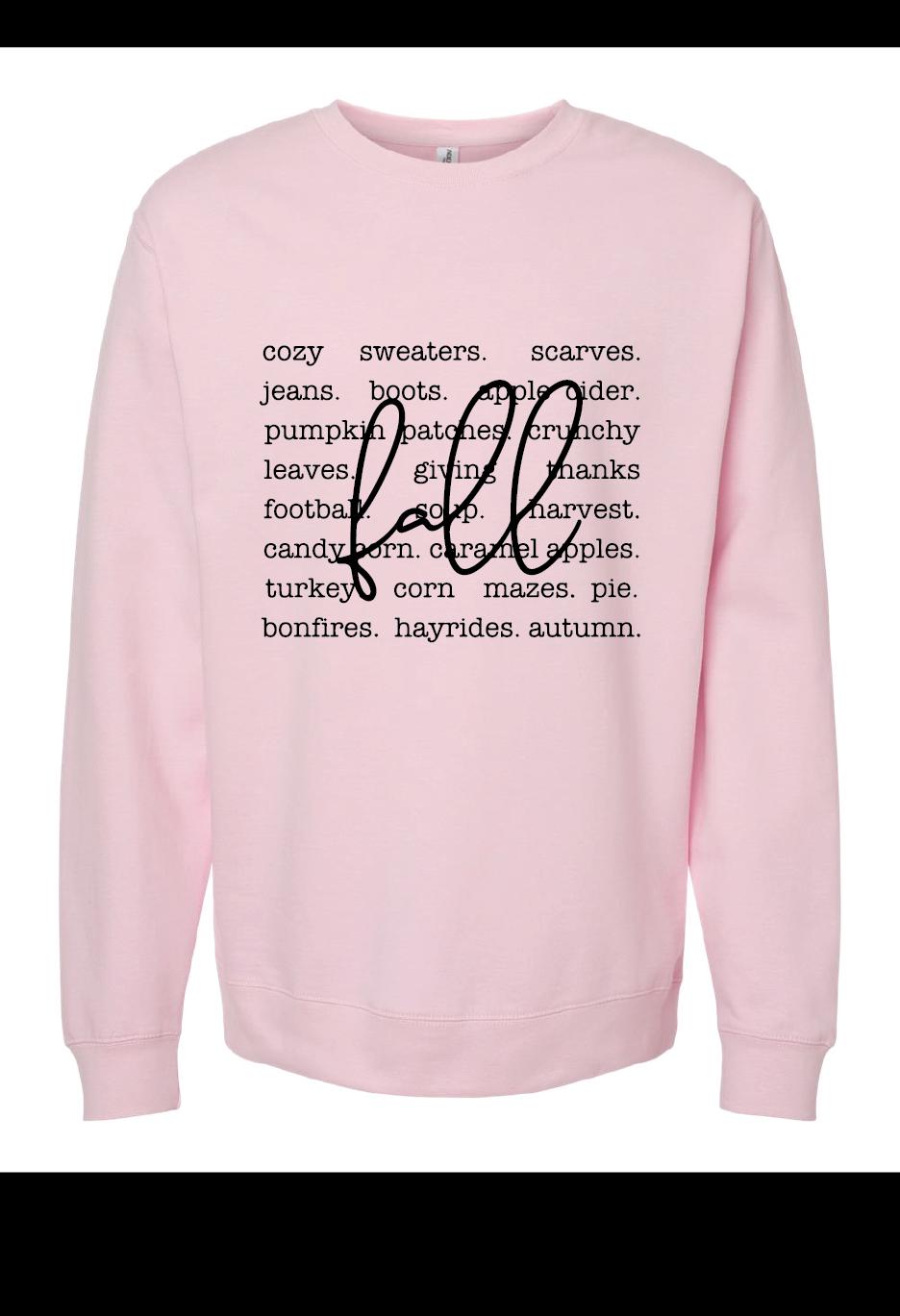 Fall Words Screen Printed Sweatshirt