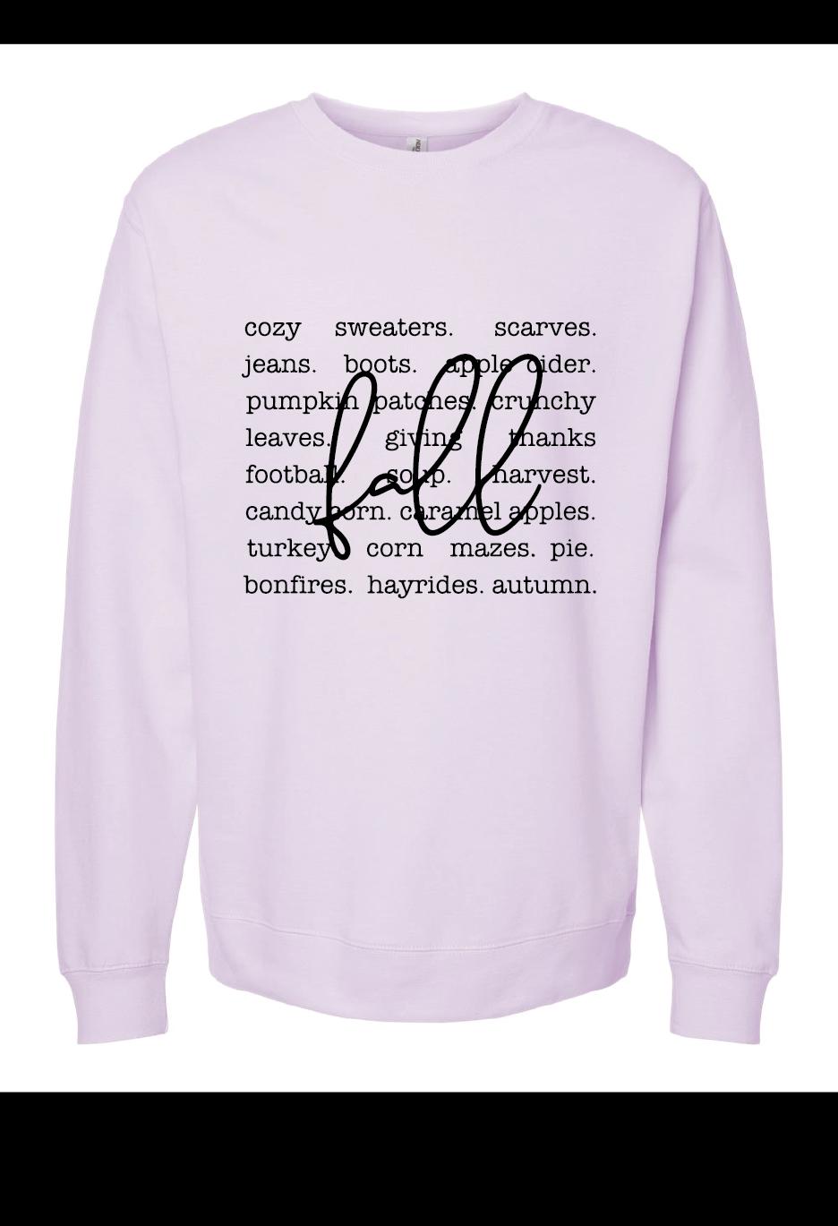 Fall Words Screen Printed Sweatshirt