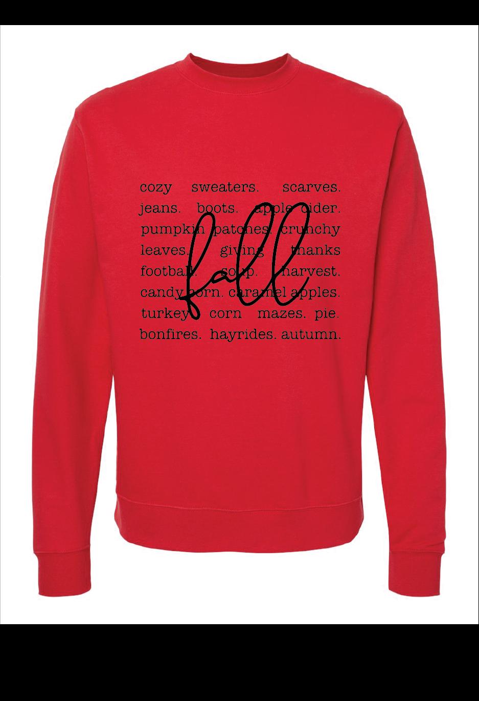 Fall Words Screen Printed Sweatshirt