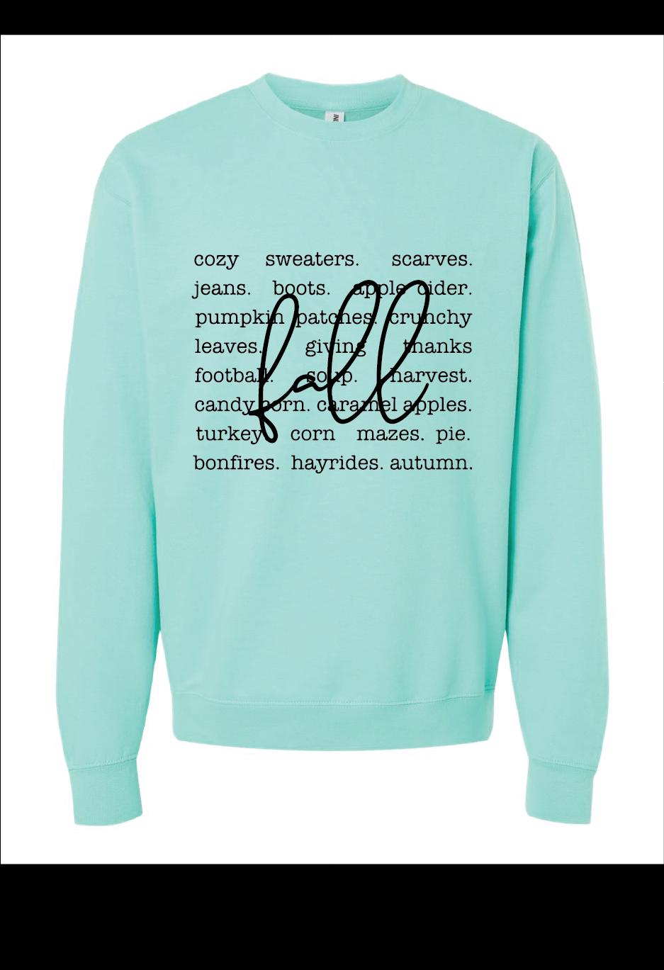 Fall Words Screen Printed Sweatshirt