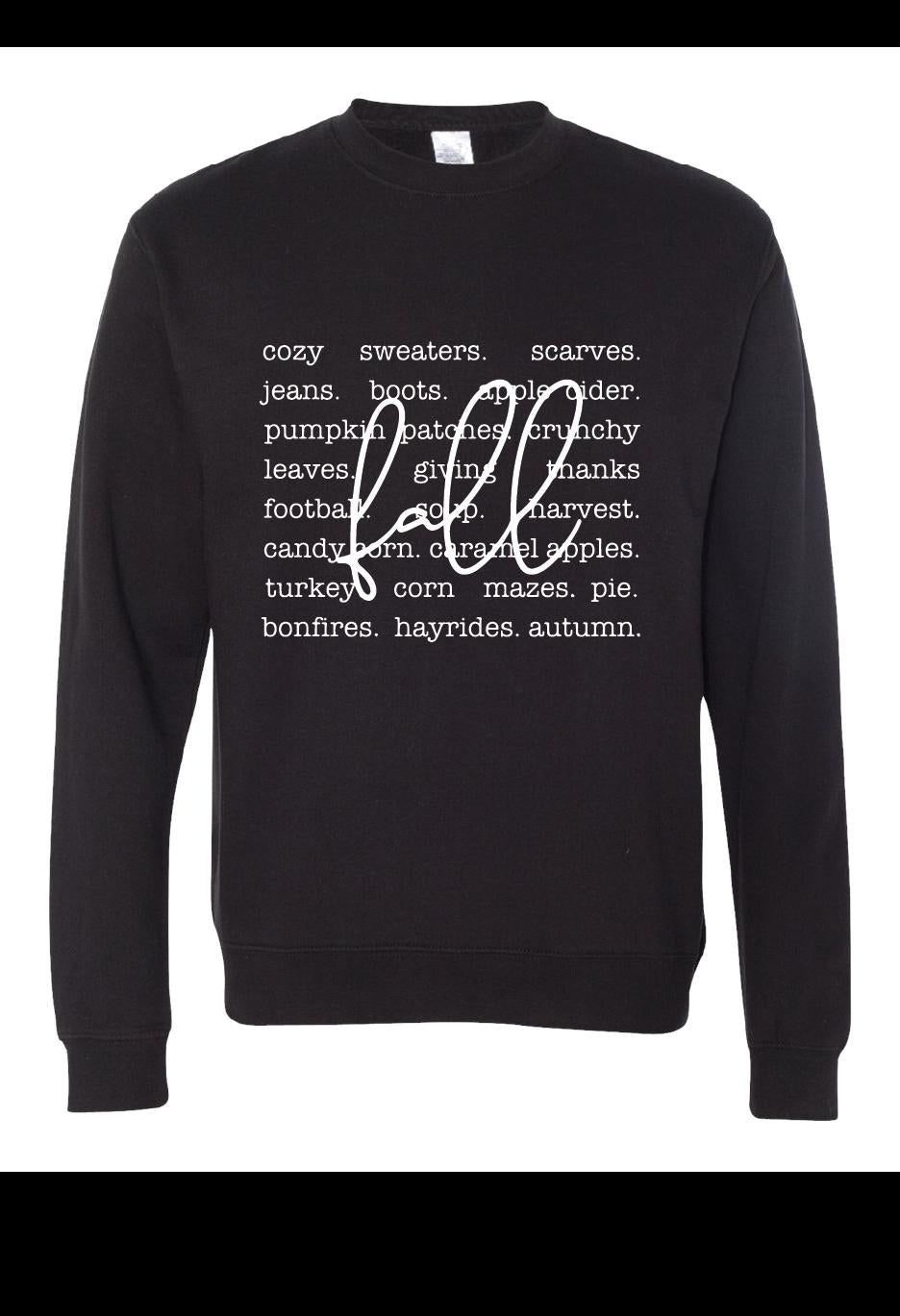 Fall Words Screen Printed Sweatshirt