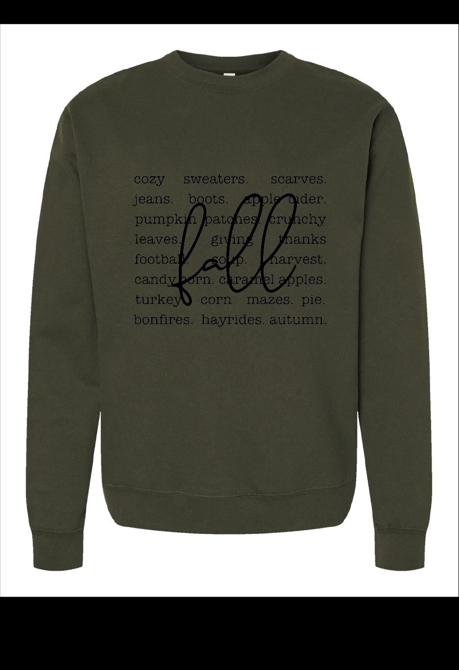 Fall Words Screen Printed Sweatshirt